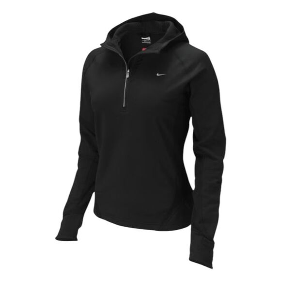 Nike Dri-FIT Cold Weather Thermal Running Hoodie Sweatshirt Black Stretch S - Picture 1 of 10